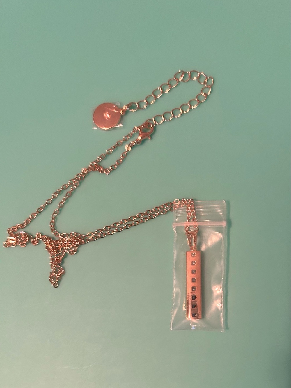 Vince Camuto Gold-Tone Necklace - Rectangle Pendant - Ombre Stones